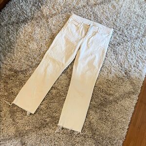 MOTHER Women's Straight Leg White Jeans
